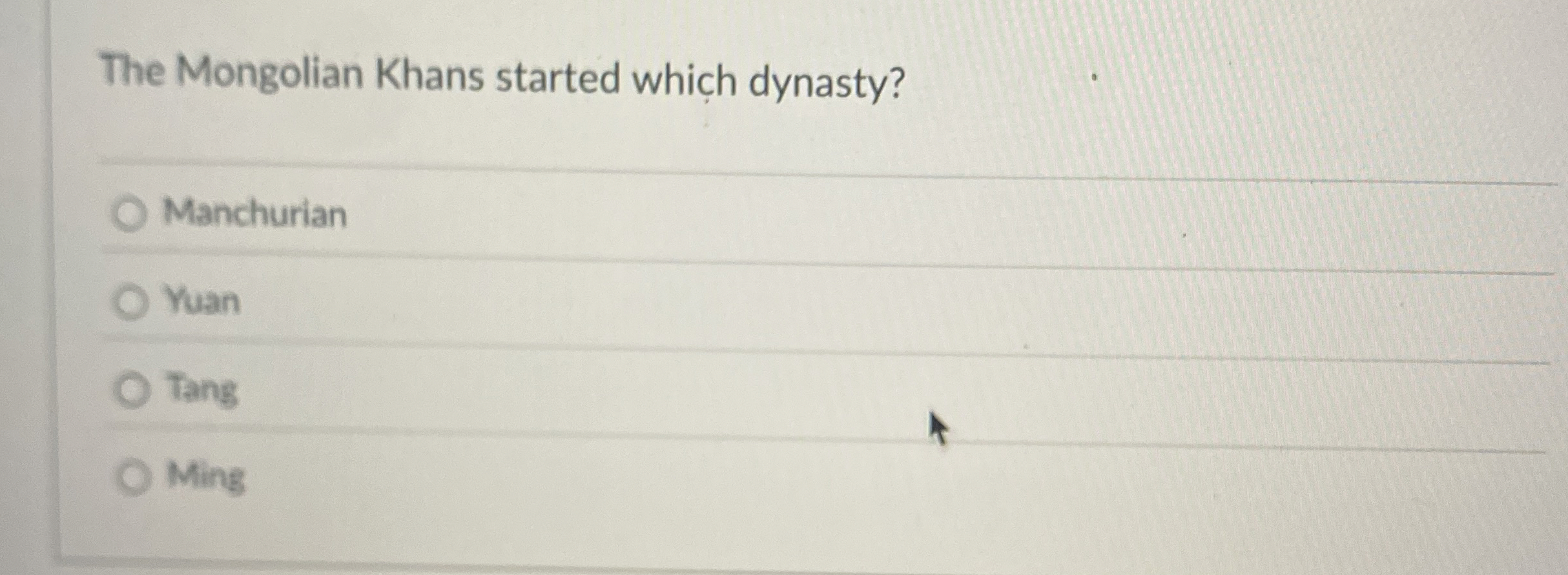 The Mongolian Khans started which dynasty?