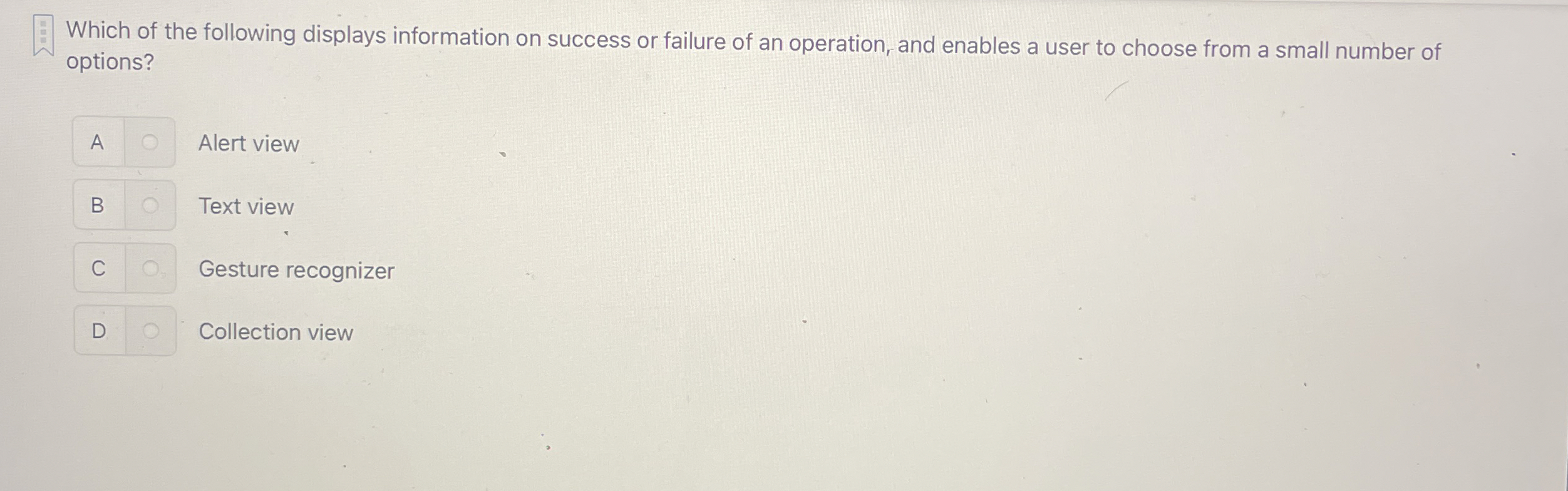 Which of the following displays information on