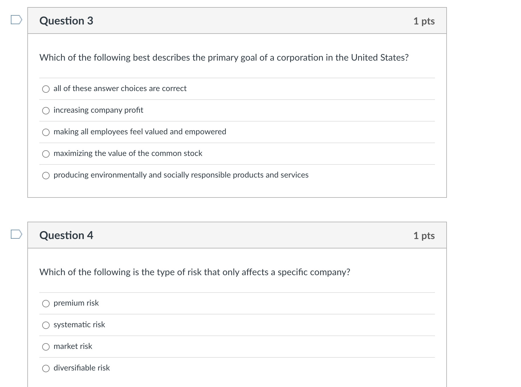 D Question 3 1 pts Which of the following best