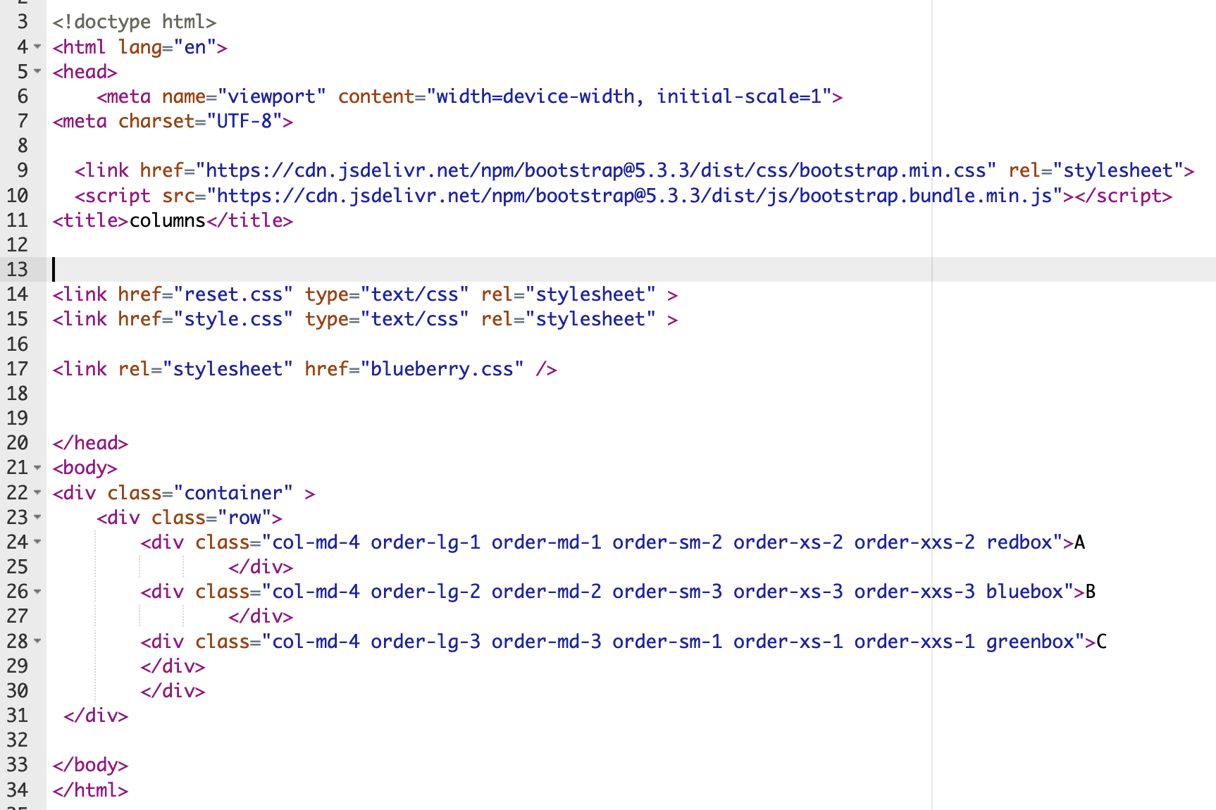 Hi I am trying to reorder columns in bootstrap