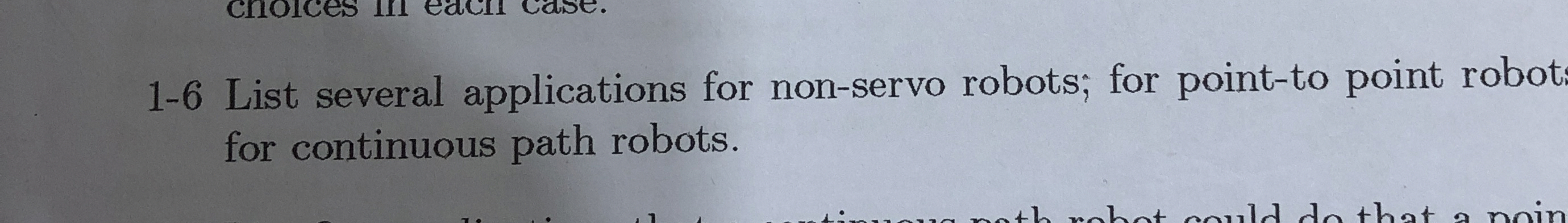 1 - 6 List several applications for non - servo