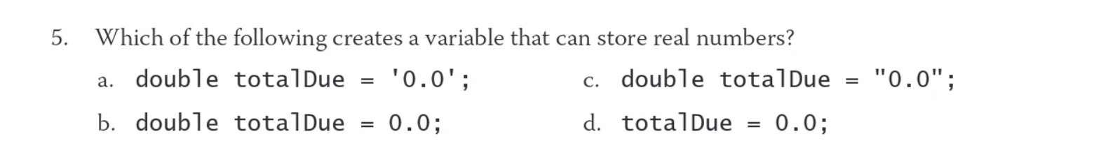 Which of the following creates a variable that