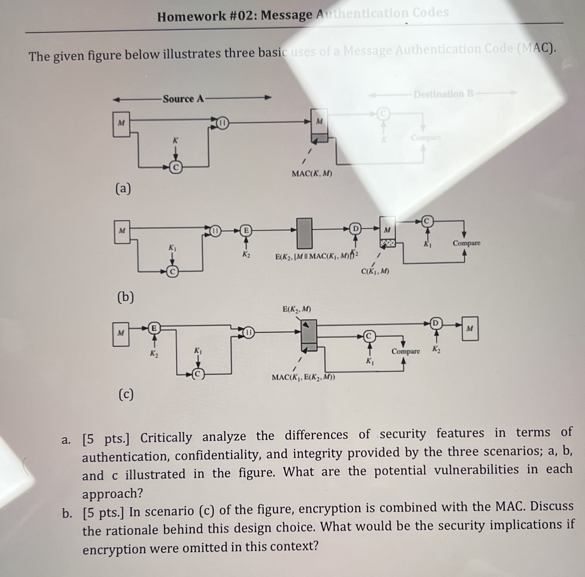 Homework # 0 2 : Message Authentication Codes The