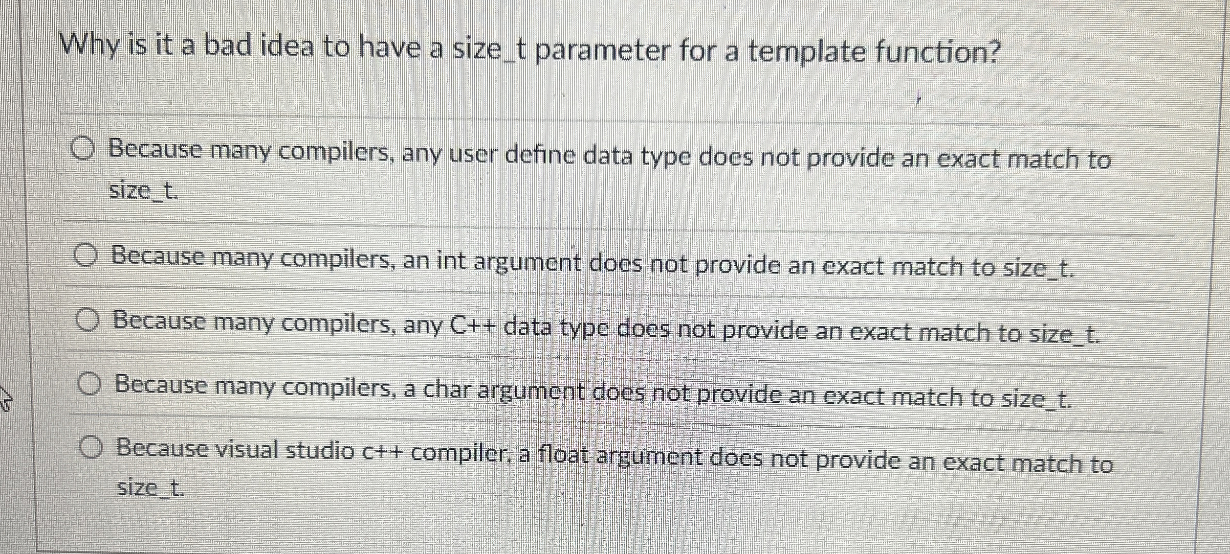 Why is it a bad idea to have a size _ t parameter