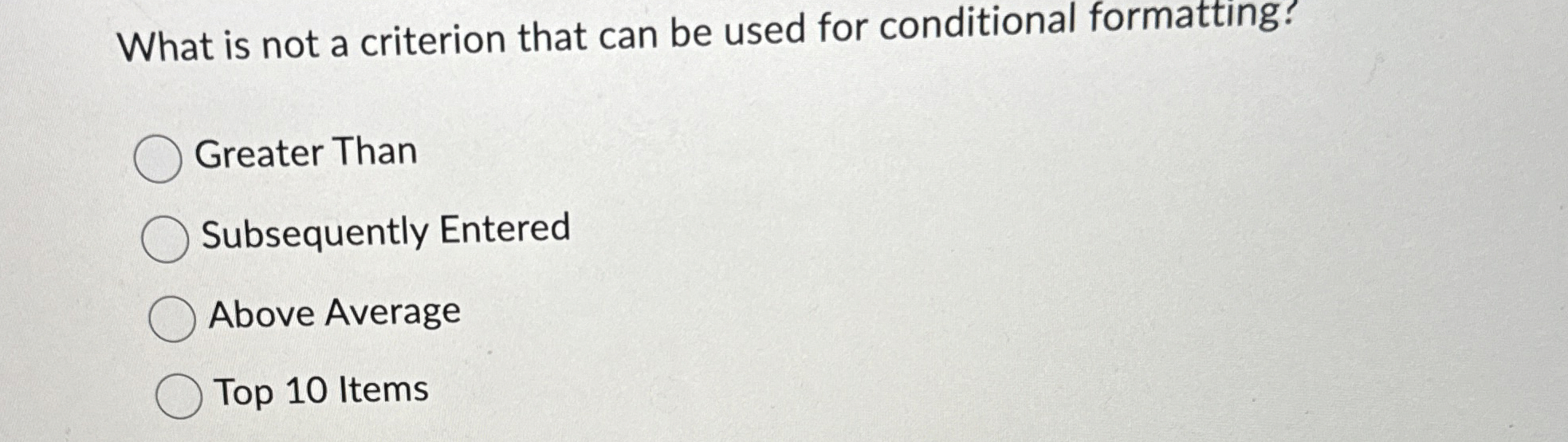 What is not a criterion that can be used for