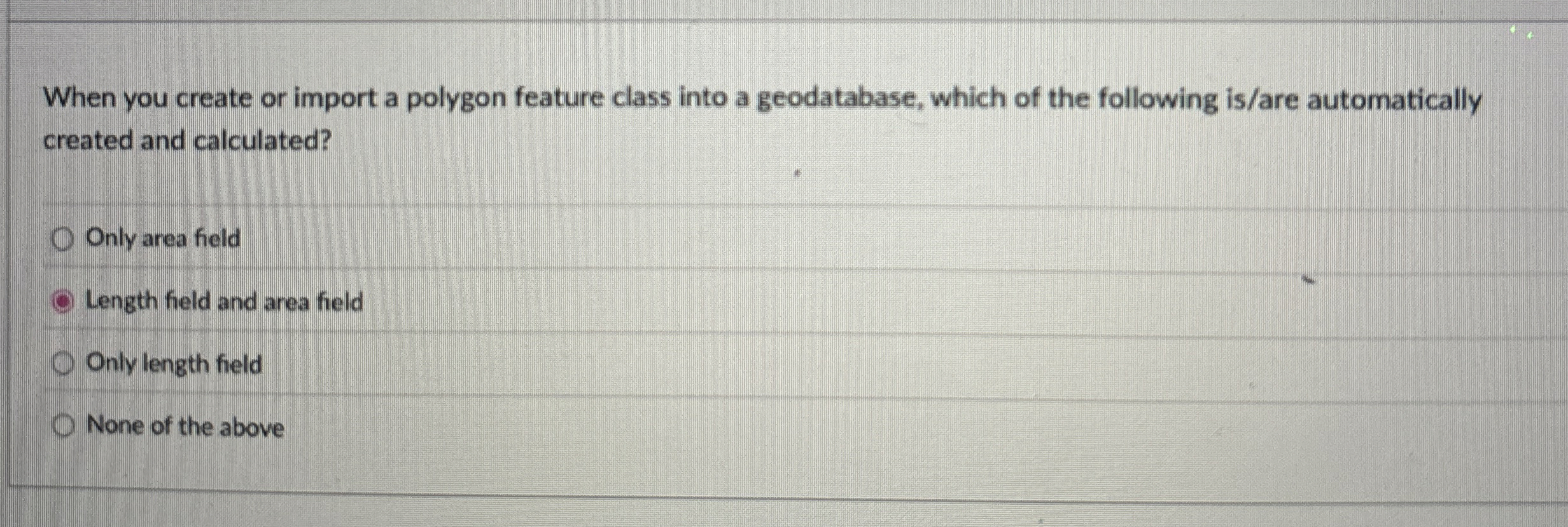 When you create or import a polygon feature class