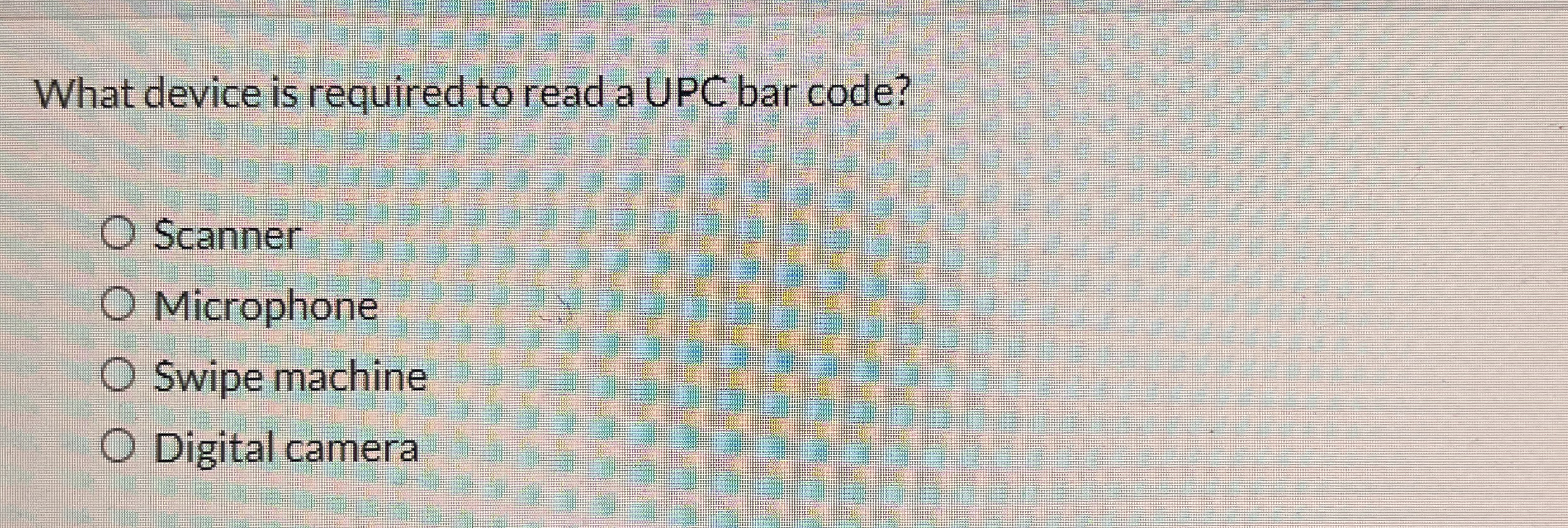 What device is required to read a UPC bar code?