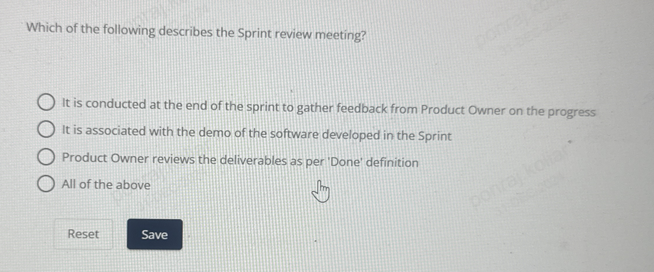 Which of the following describes the Sprint