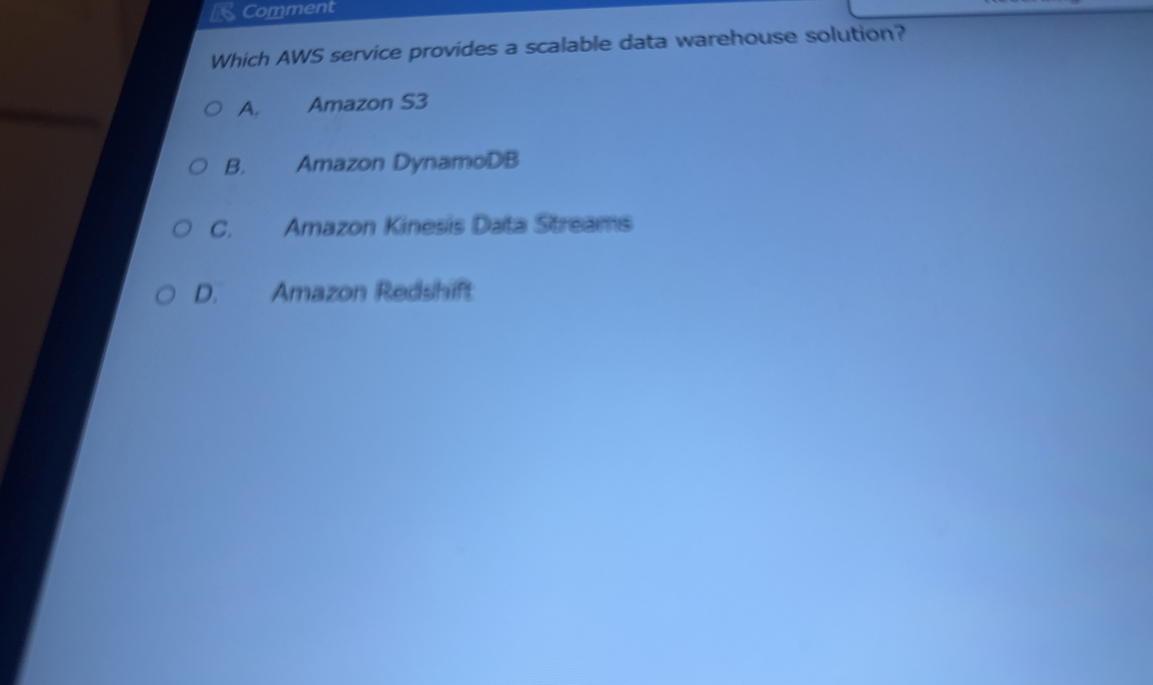 Which AWS service provides a scalable data