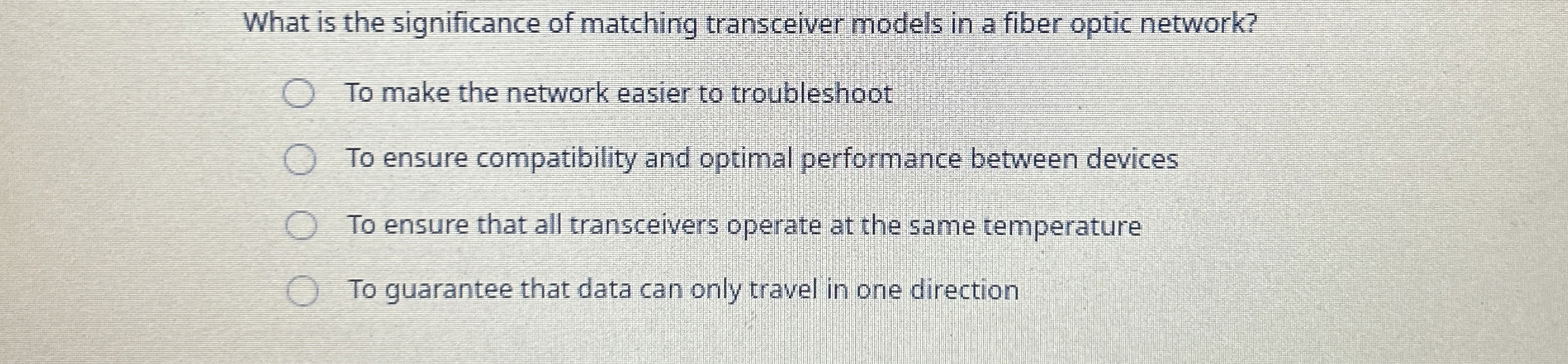 What is the significance of matching transceiver