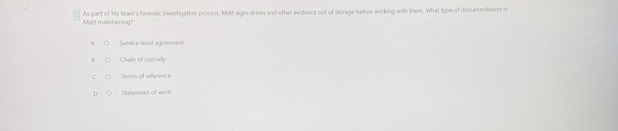 As part of his team's forensic investigation