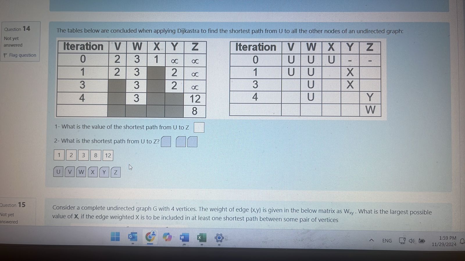 The tables below are concluded when applying