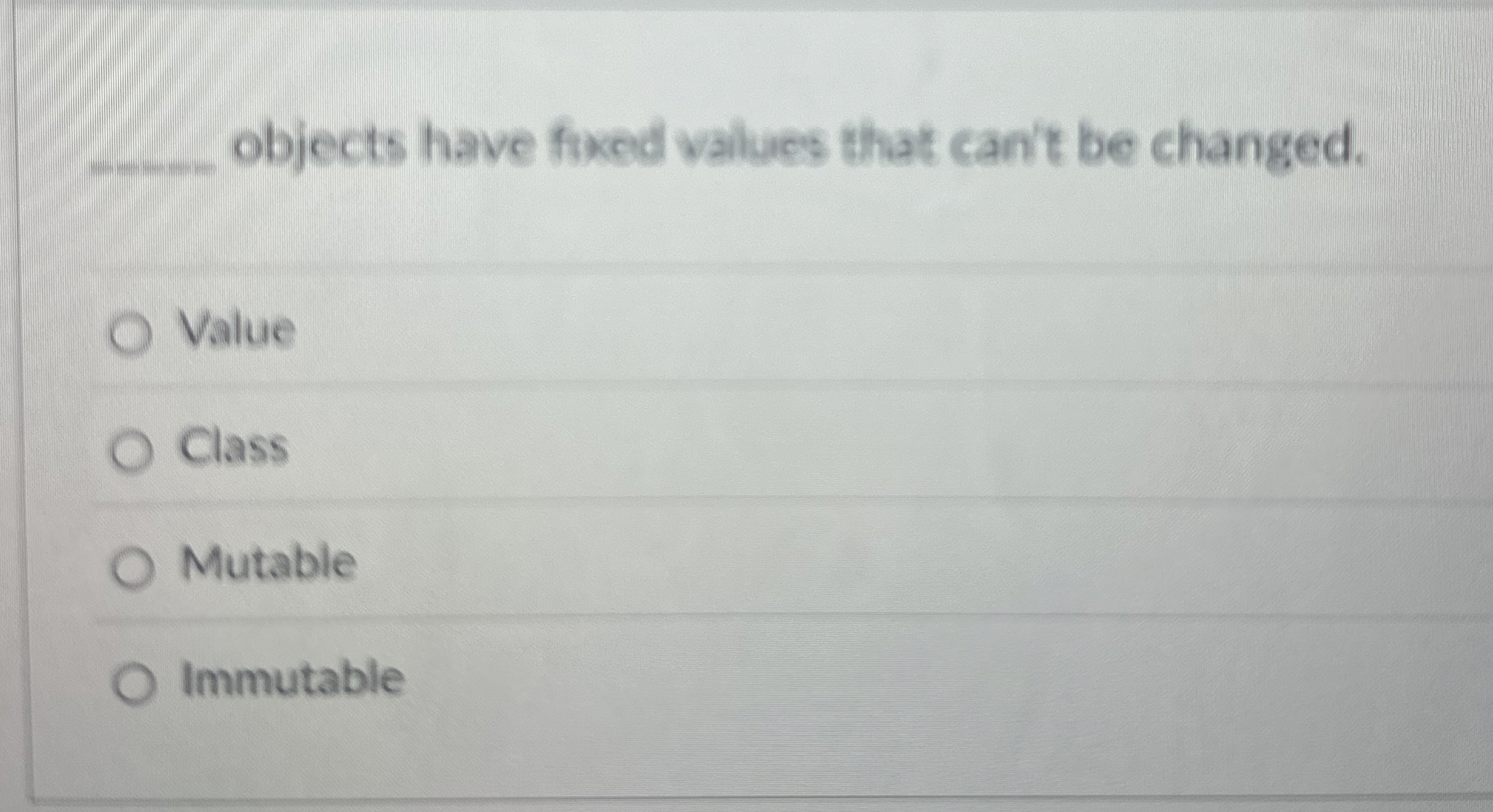 q , objects have fred values that can't be