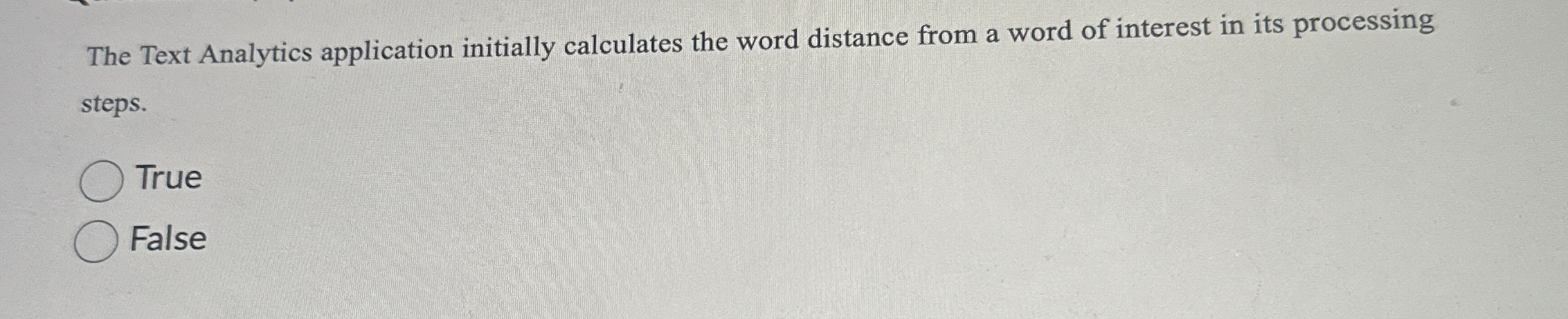 The Text Analytics application initially