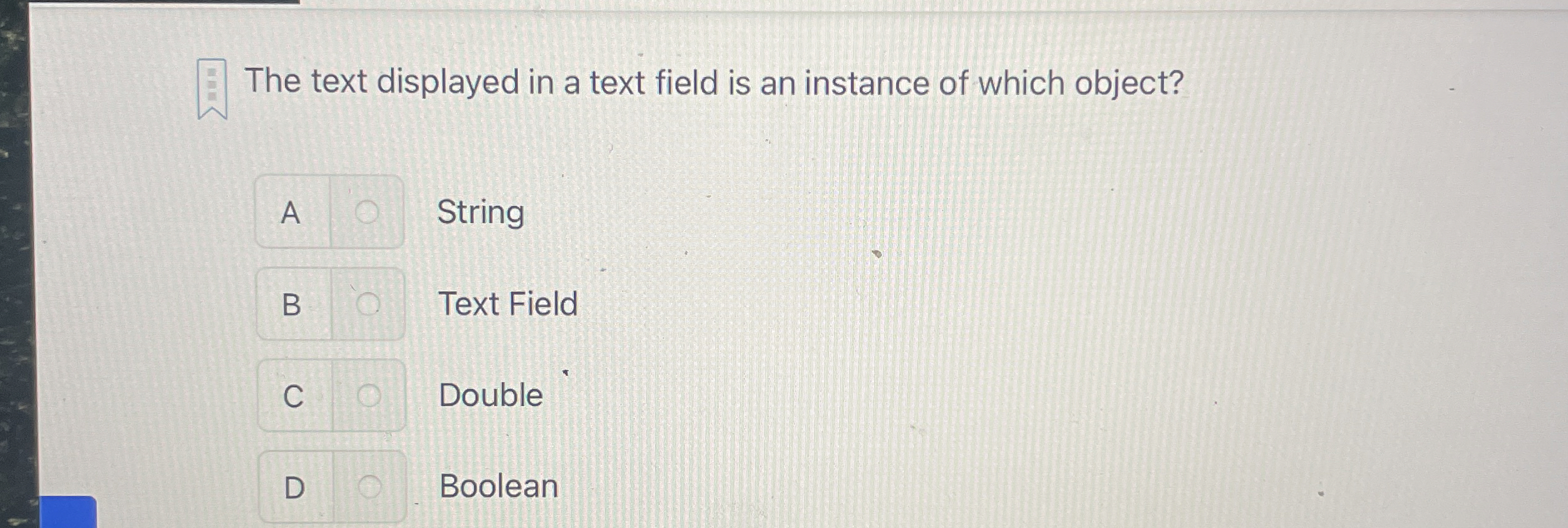 The text displayed in a text field is an instance