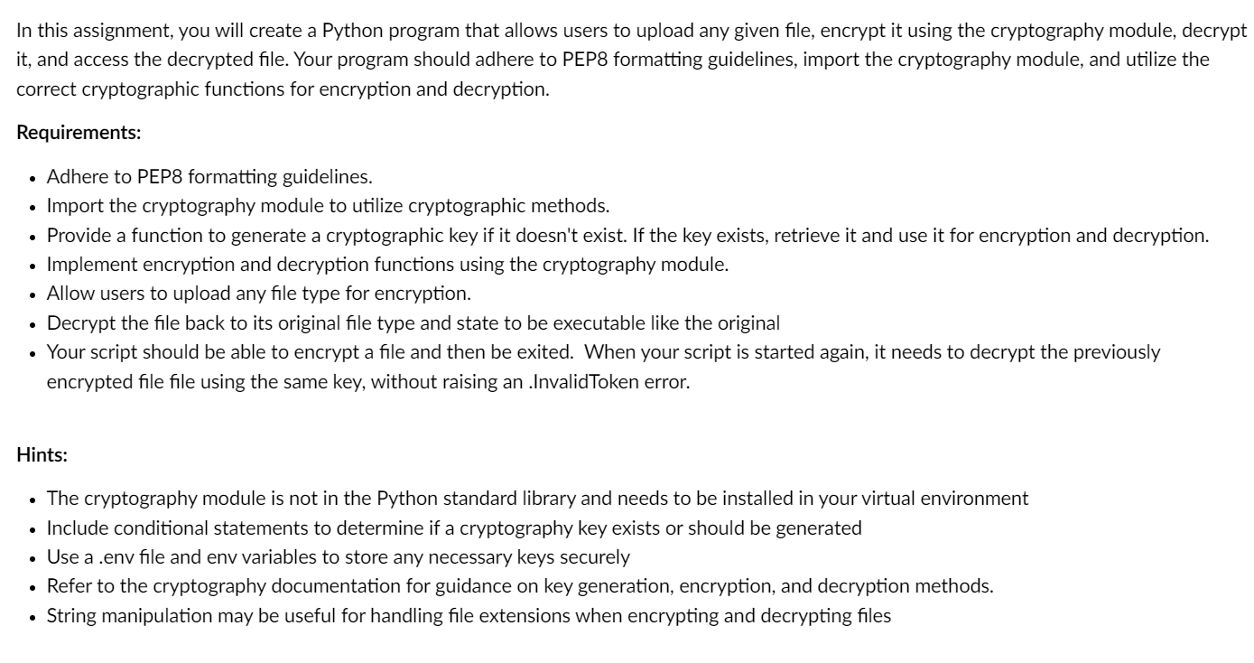 In this assignment, you will create a Python
