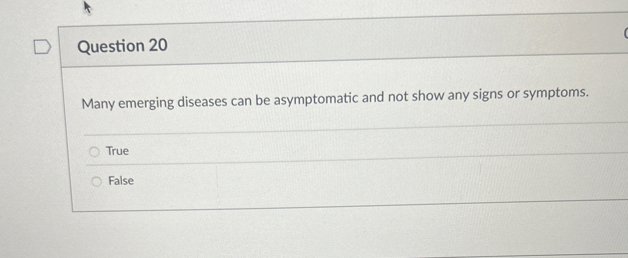 Question 2 0 Many emerging diseases can be