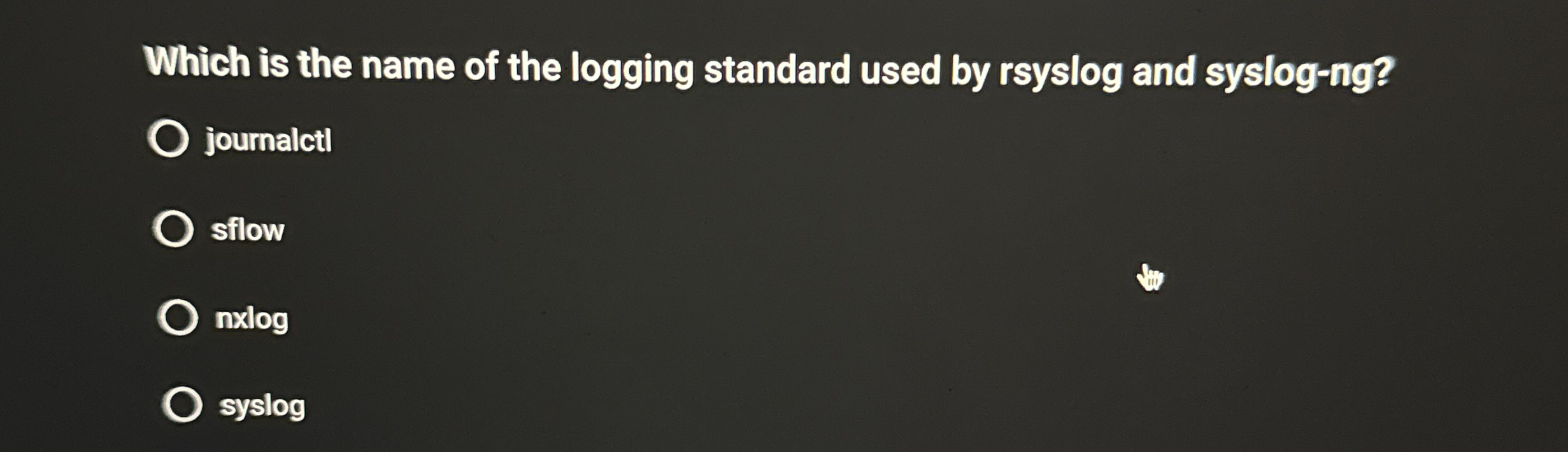 Which is the name of the logging standard used by