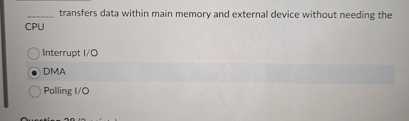 transfers data within main memory and external
