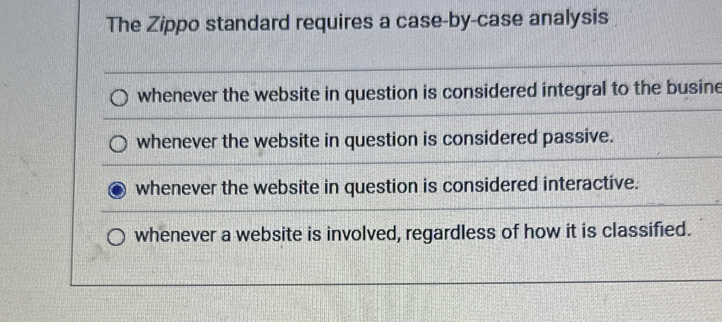 The Zippo standard requires a case - by - case