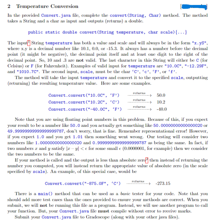 2 Temperature Conversion In the provided