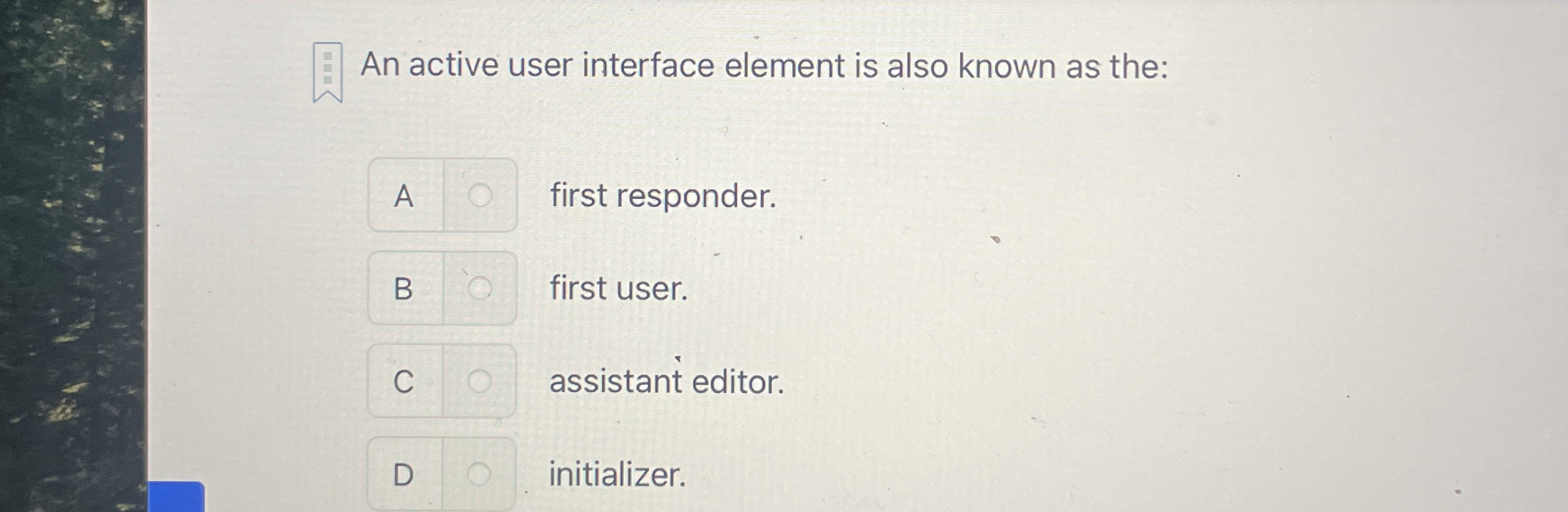 An active user interface element is also known as