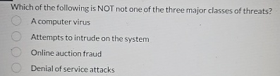 Which of the following is NOT not one of the