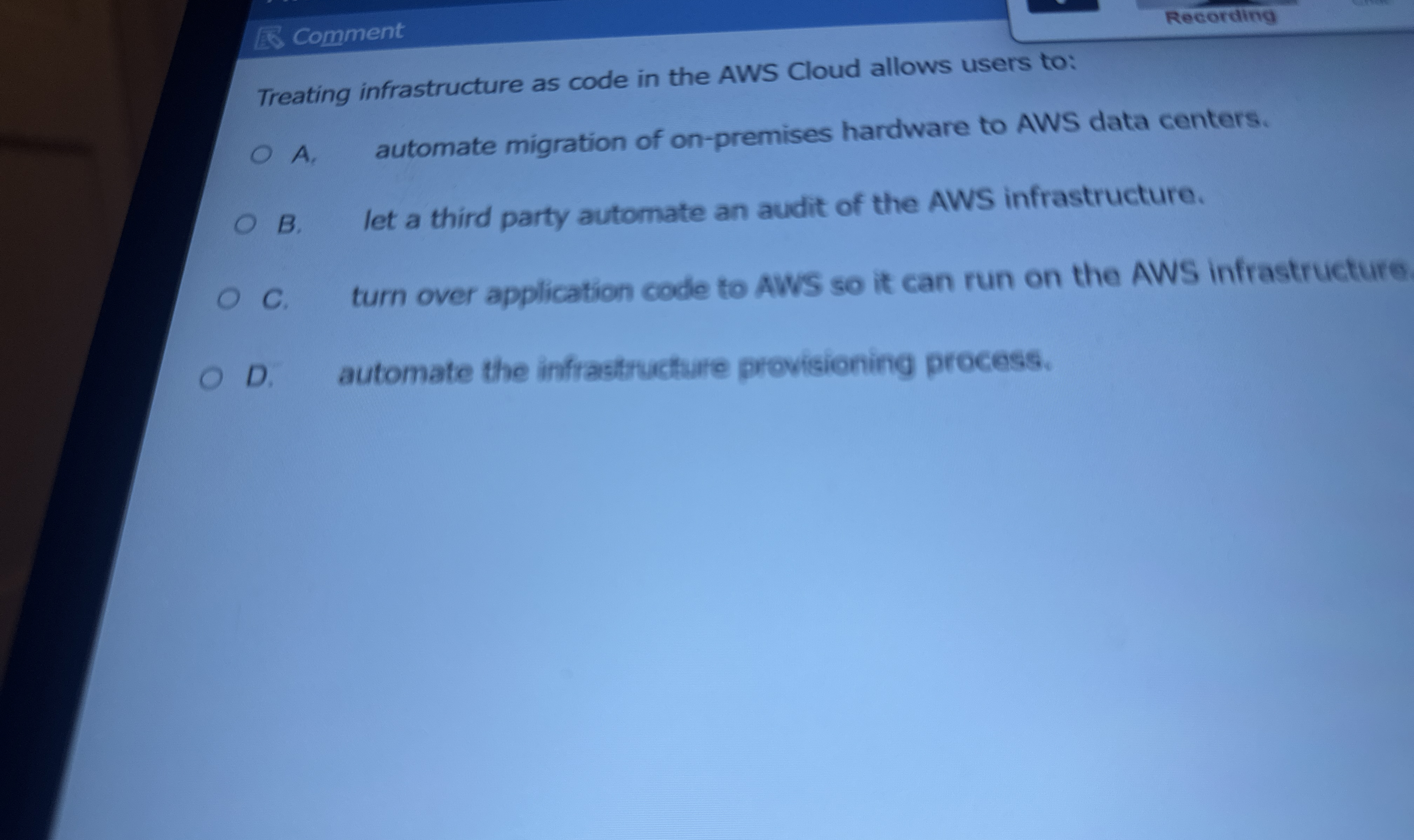 E Comment Recording Treating infrastructure as