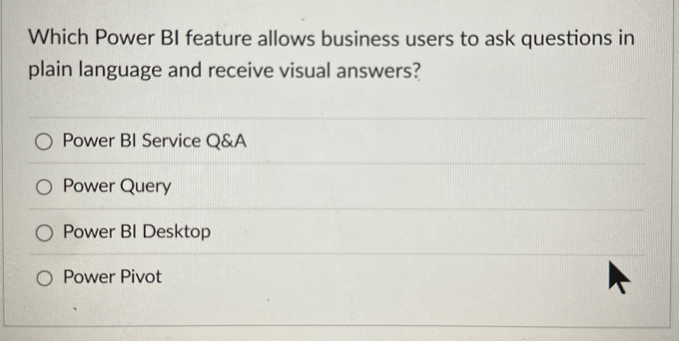 Which Power BI feature allows business users to