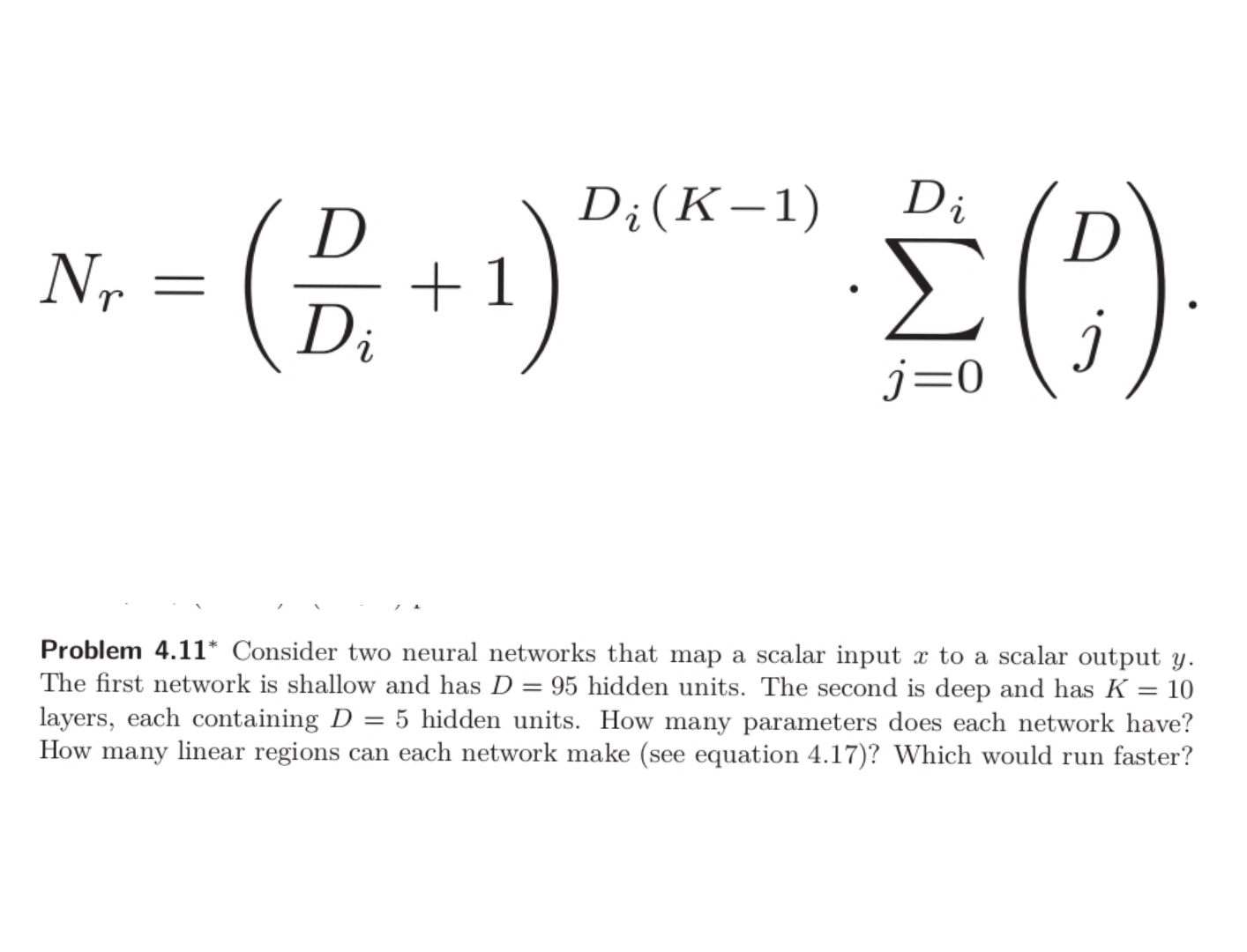 N r = ( D D i + 1 ) D i ( K - 1 ) * j = 0 D i ( D