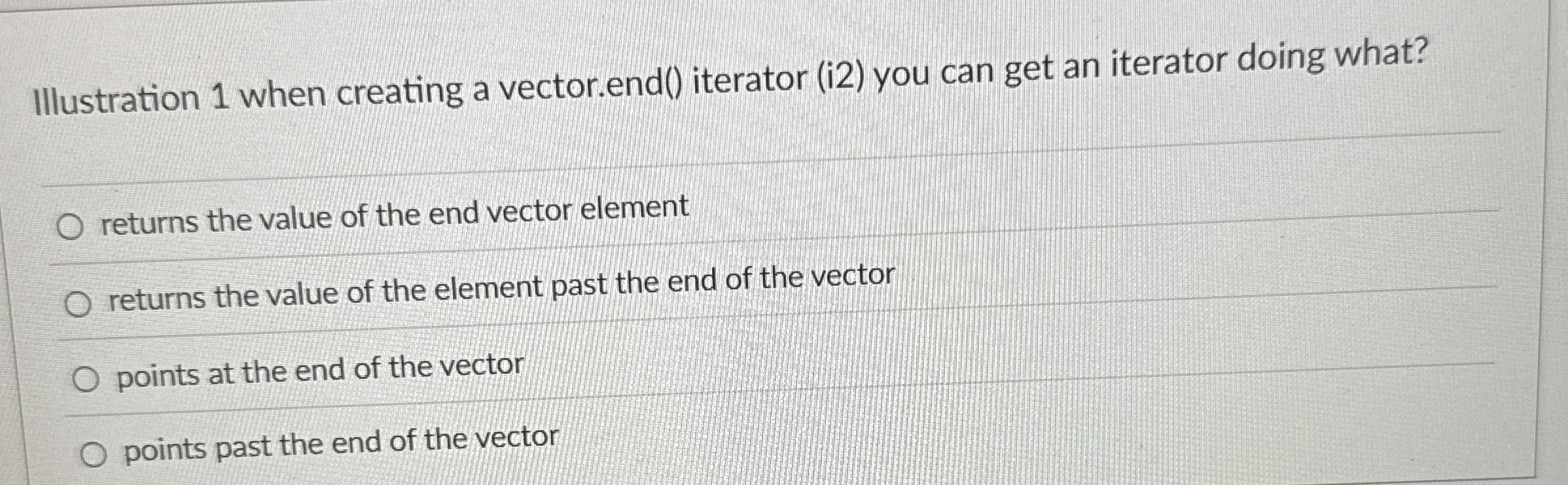 Illustration 1 when creating a vector.end ( )