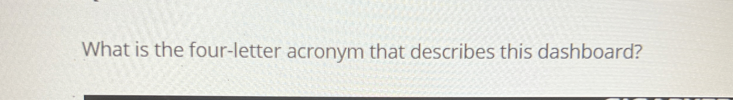 What is the four - letter acronym that describes