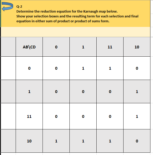 Q - 2 Determine the reduction equation for the