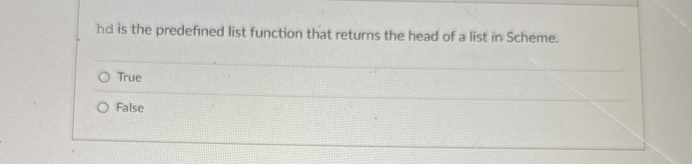 hd is the predefined list function that returns