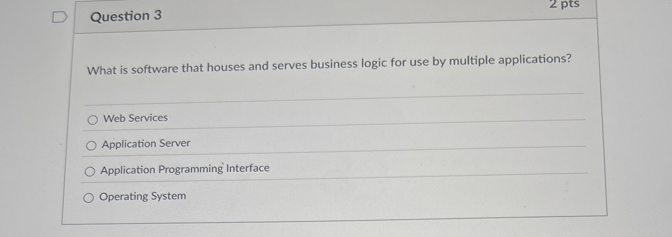 Question 3 What is software that houses and