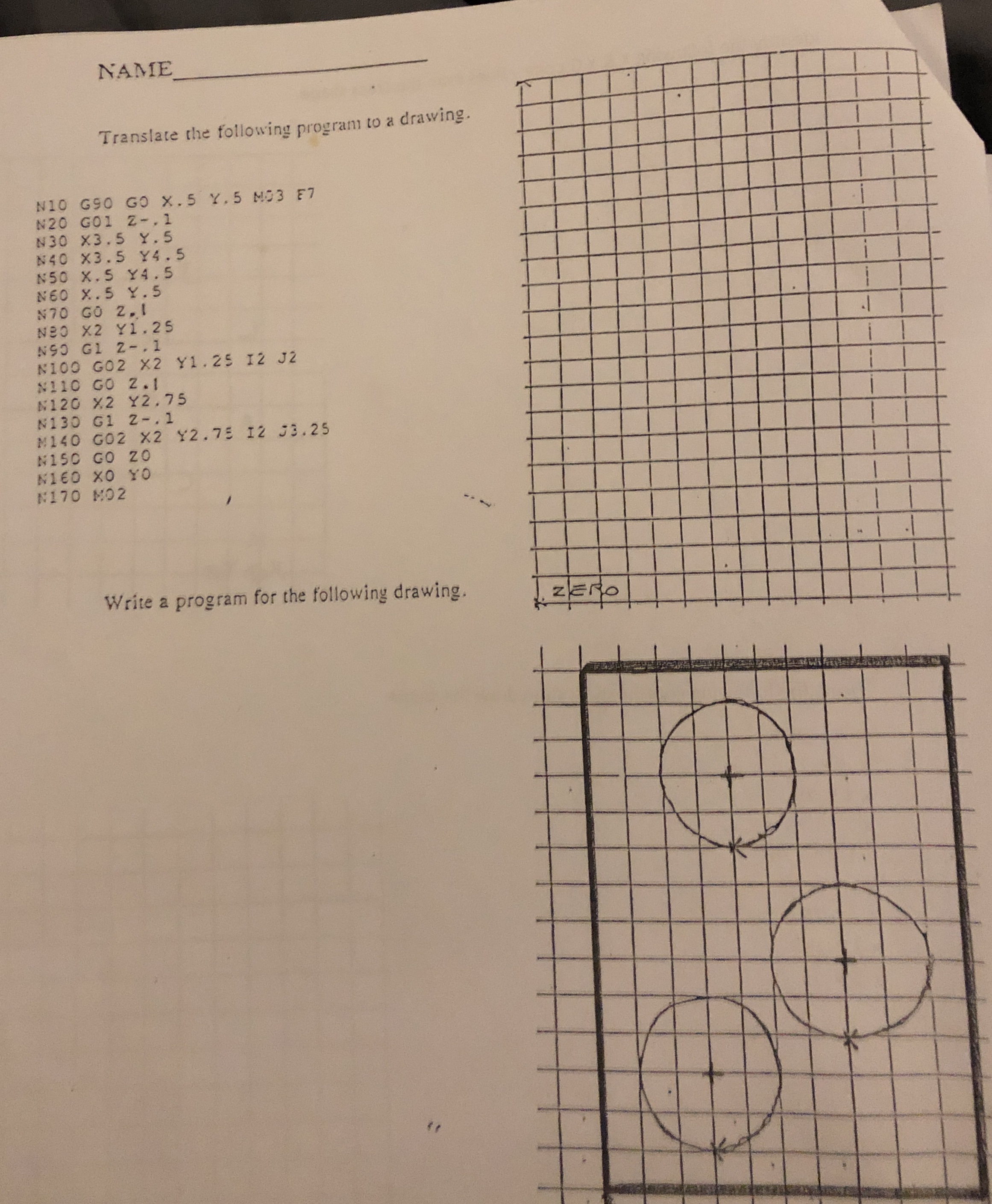 NAMME q , Translate the following progrant to a