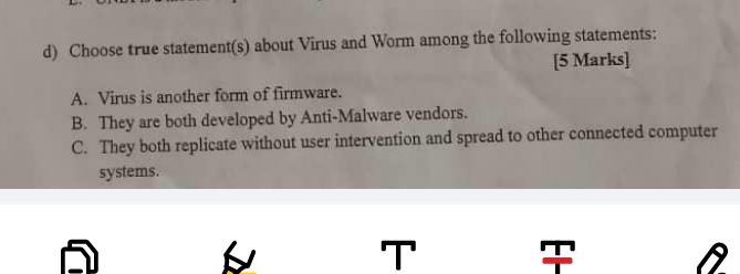 d ) Choose true statement ( s ) about Virus and