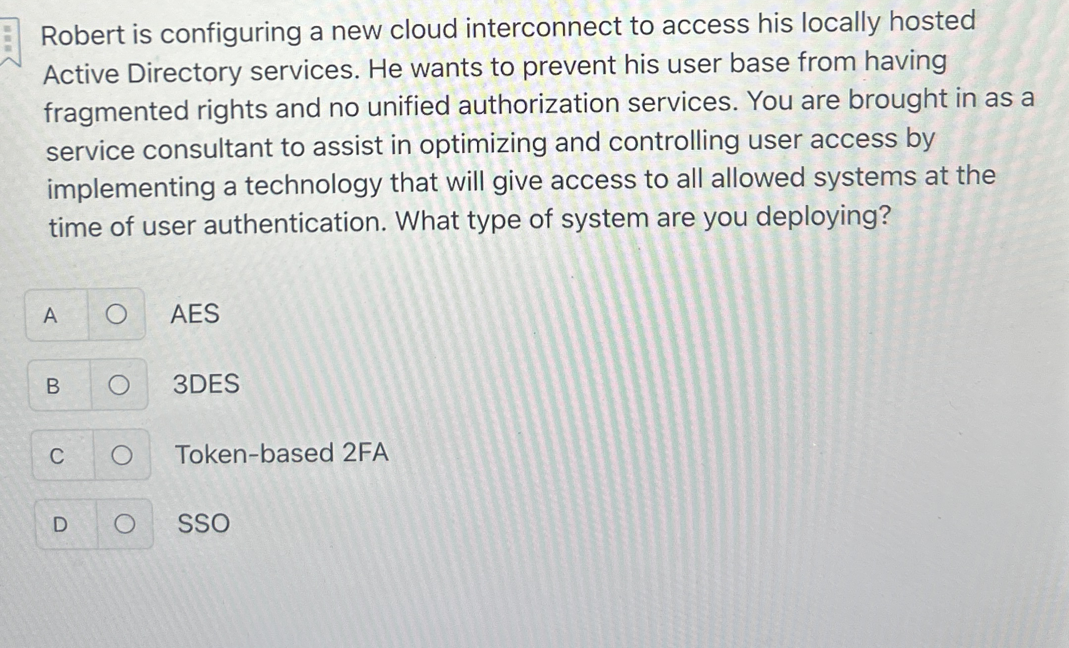 Robert is configuring a new cloud interconnect to
