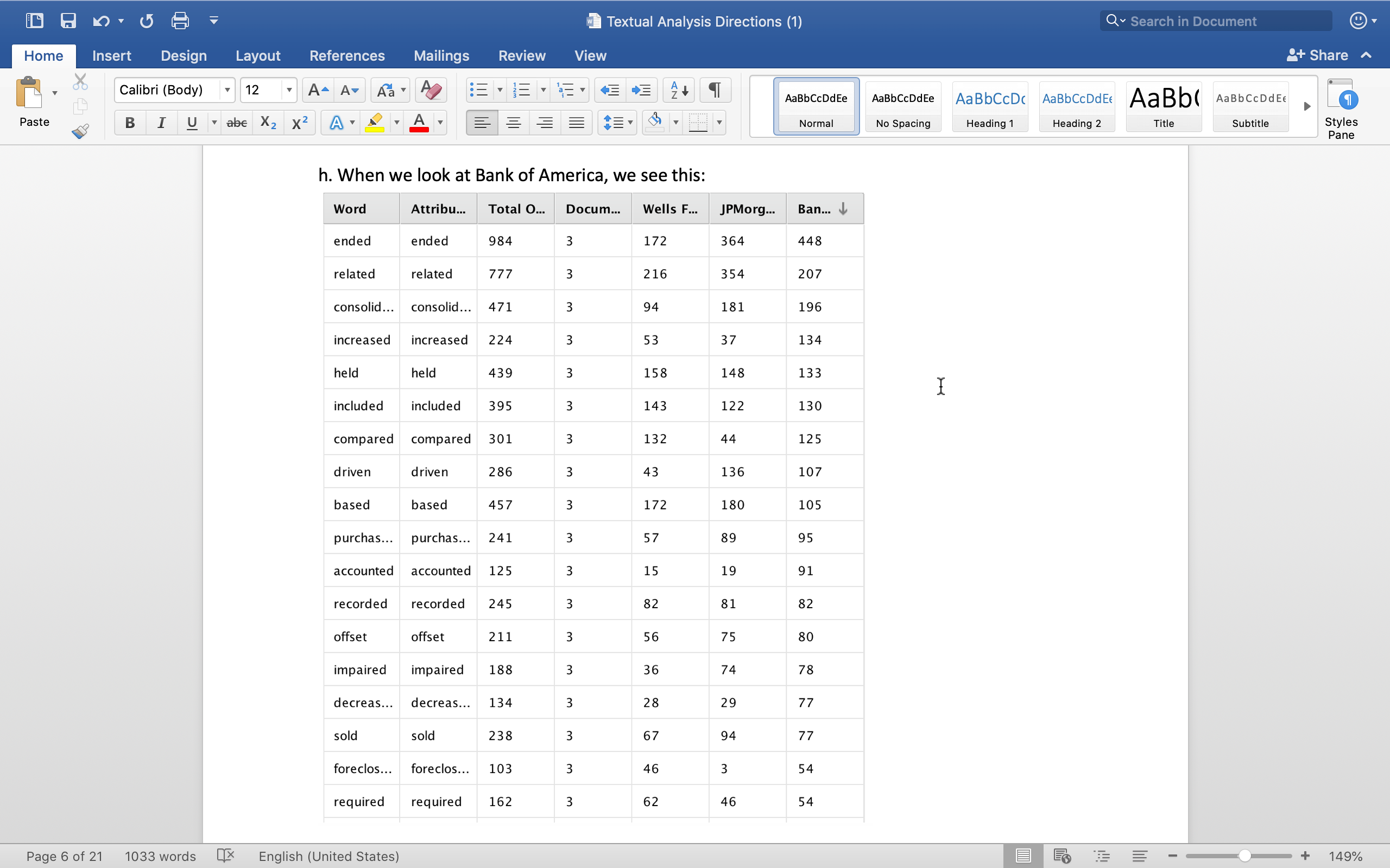 Part 1 Find Passive Verbs in Data between the 3