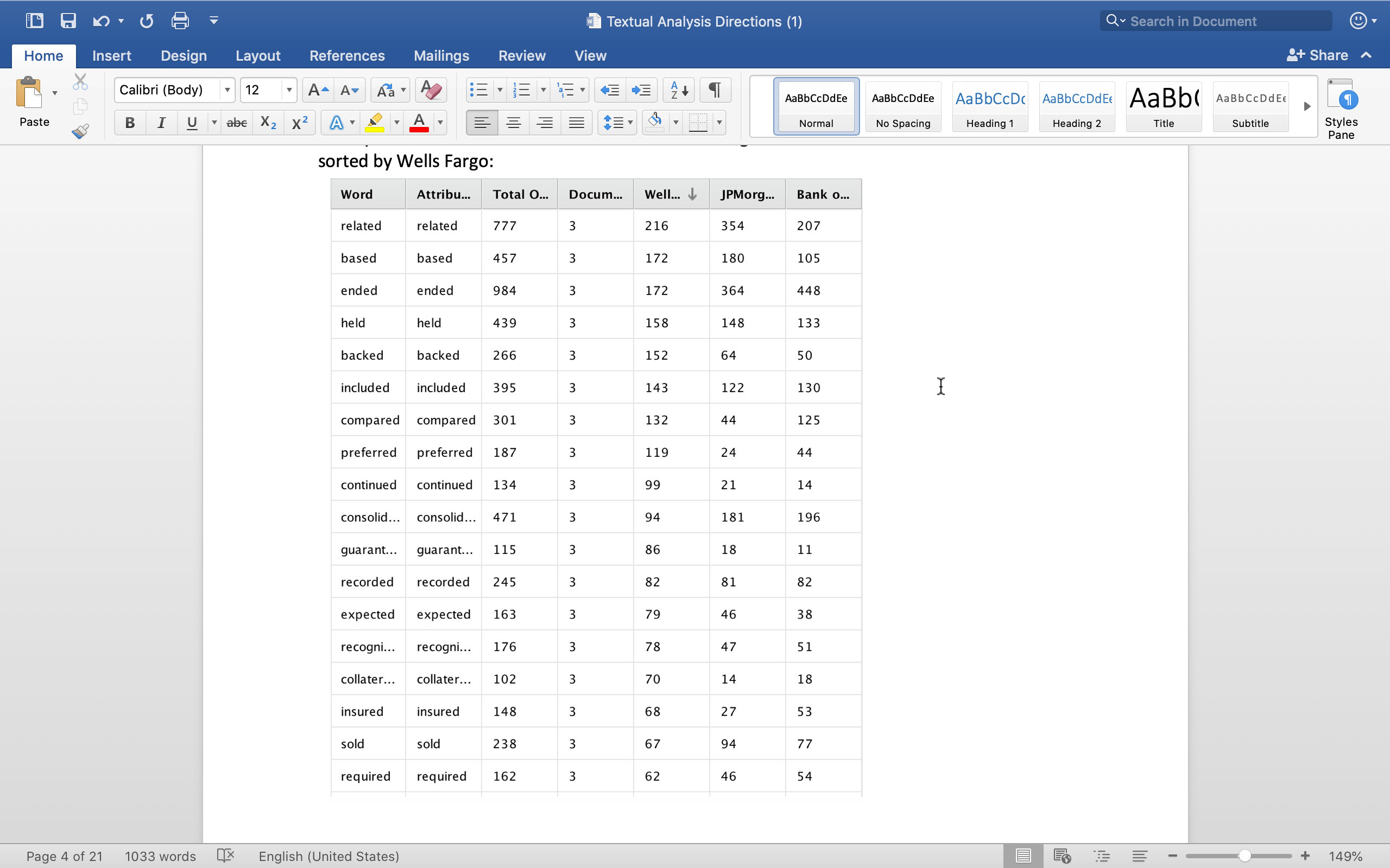 Part 1 Find Passive Verbs in Data between the 3