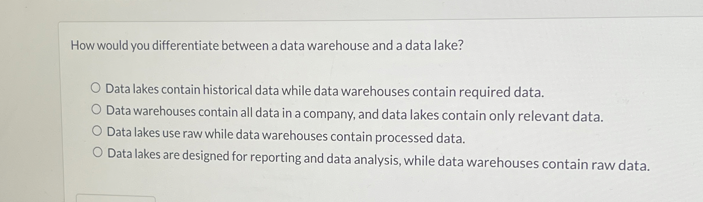 How would you differentiate between a data