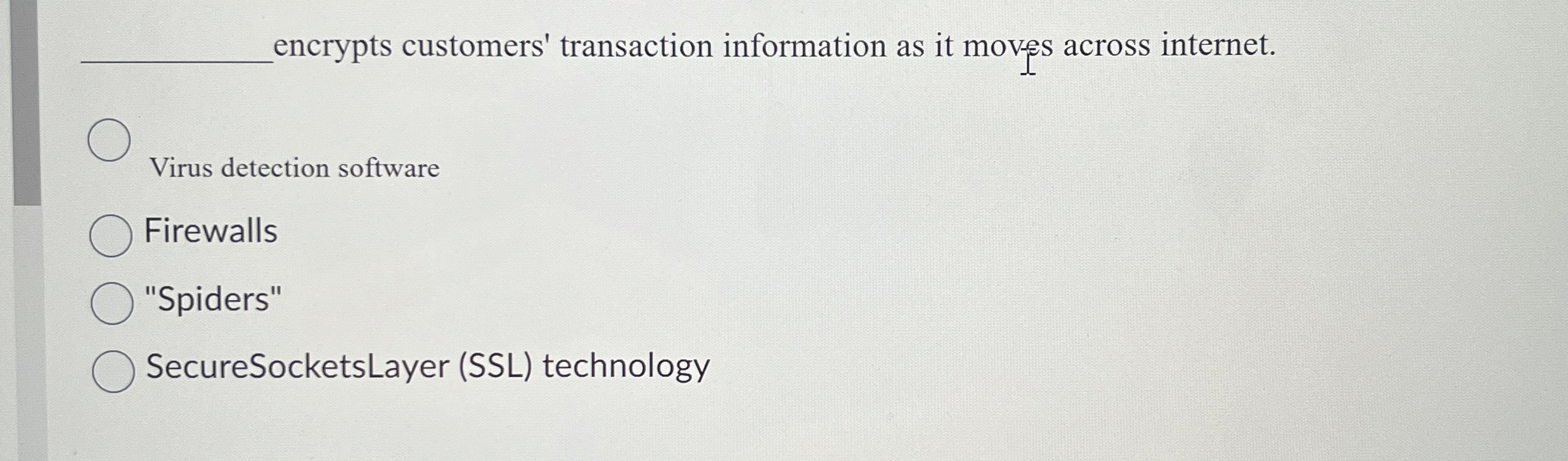 encrypts customers' transaction information as it