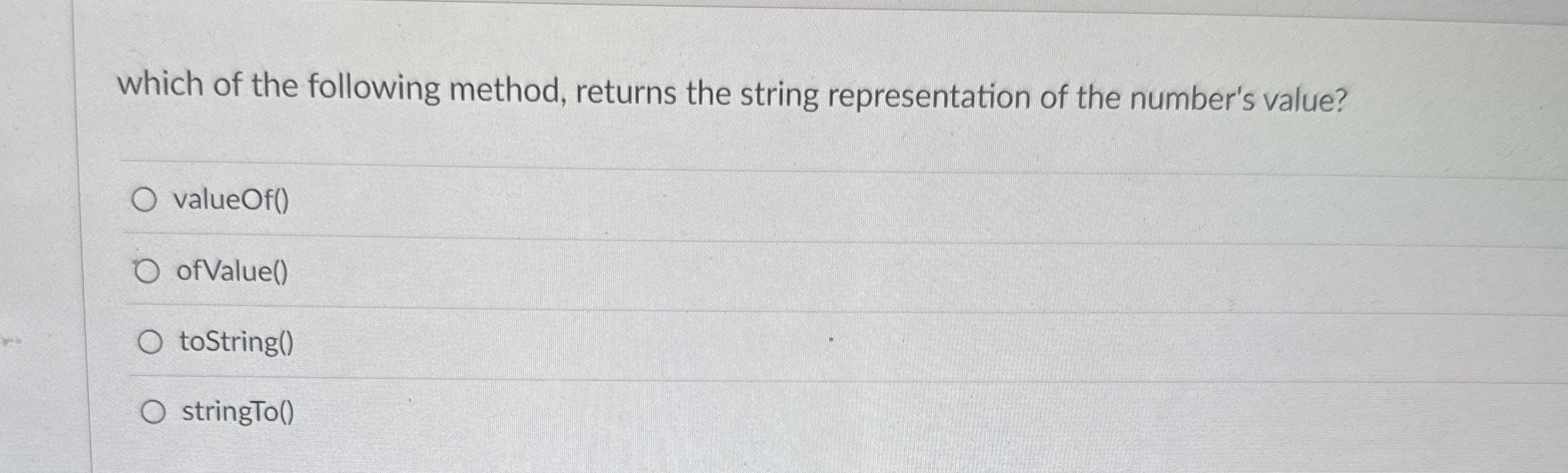 which of the following method, returns the string