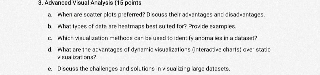 3 . Advanced Visual Analysis ( 1 5 points a .