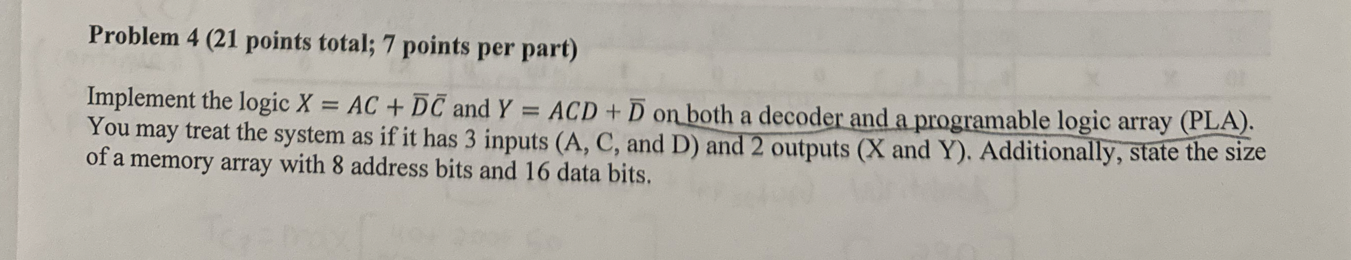 Problem 4 ( 2 1 points total; 7 points per part )