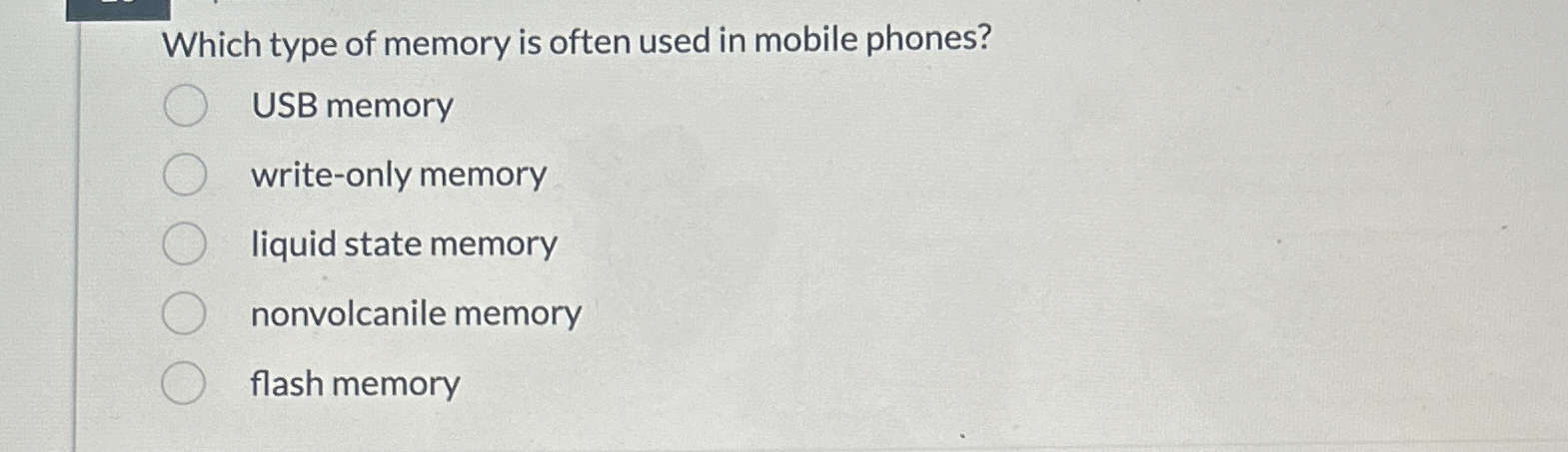 Which type of memory is often used in mobile