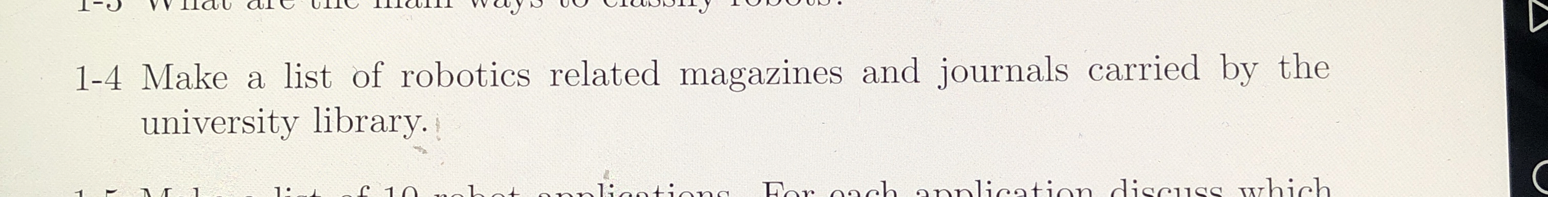 1 - 4 Make a list of robotics related magazines