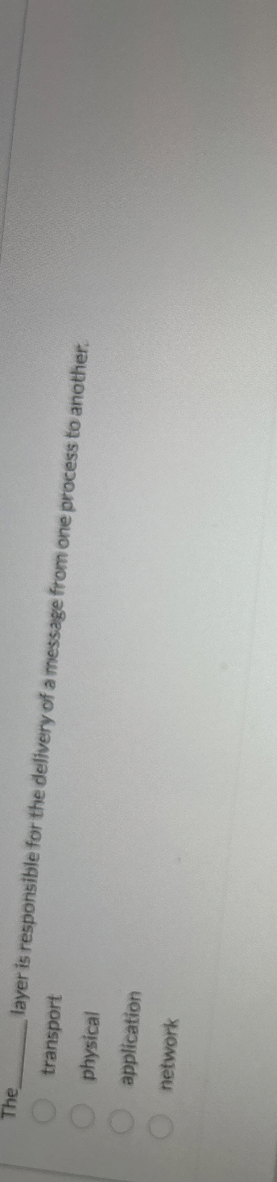 The q , layer is responsible for the delivery of