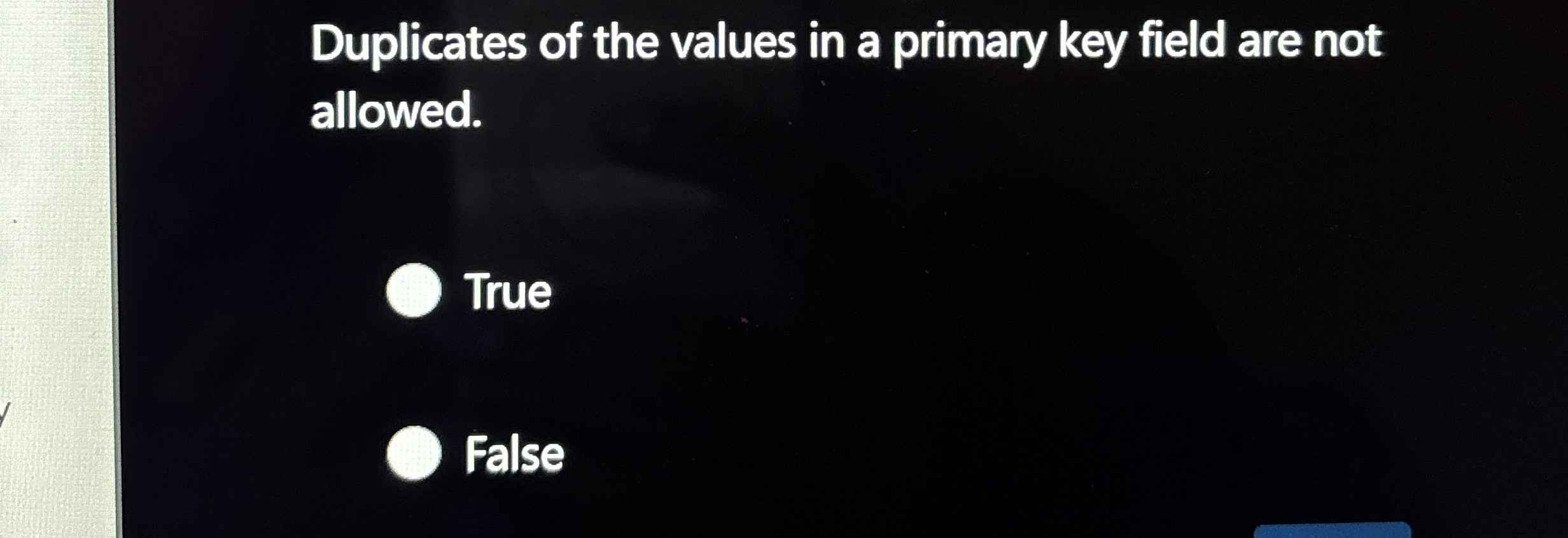 Duplicates of the values in a primary key field