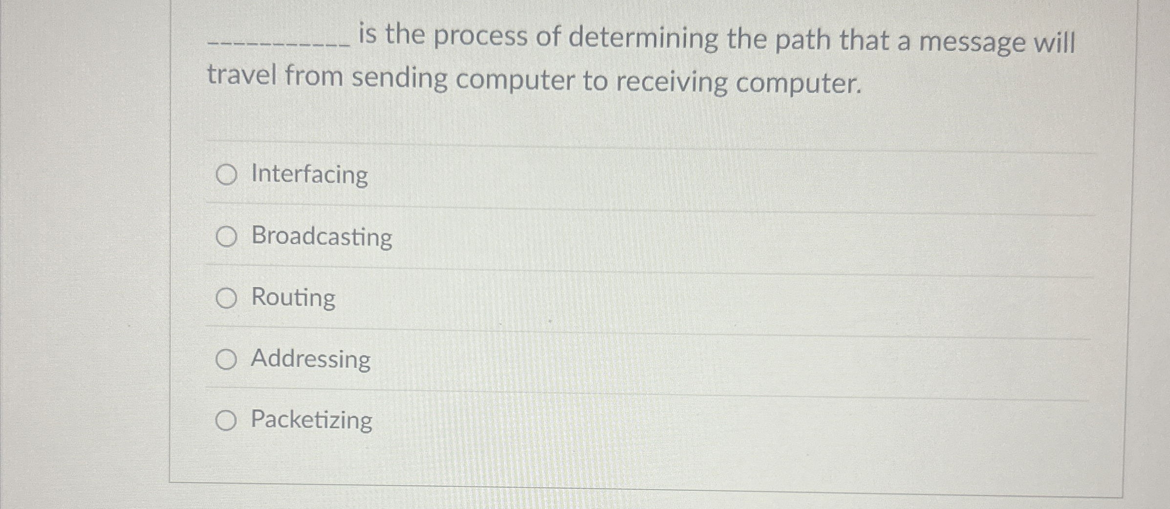 is the process of determining the path that a